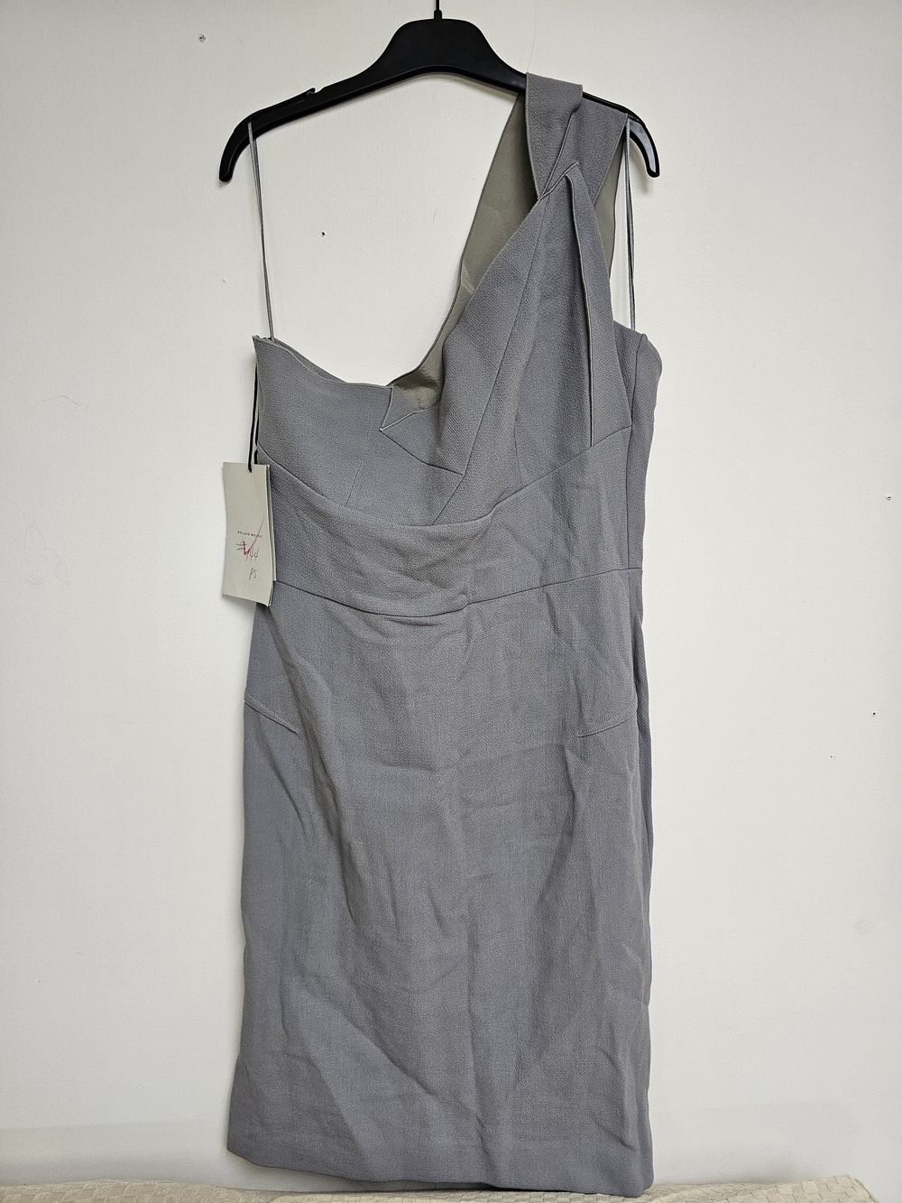 Roland Mouret One-Shoulder Light Gray Dress
